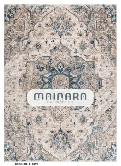 Karpet Tradisional (BU-T-0059) - Blue,Grey,Cream