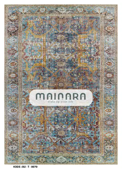 Karpet Tradisional (BU-T-0070) - Blue,Brown,Yellow