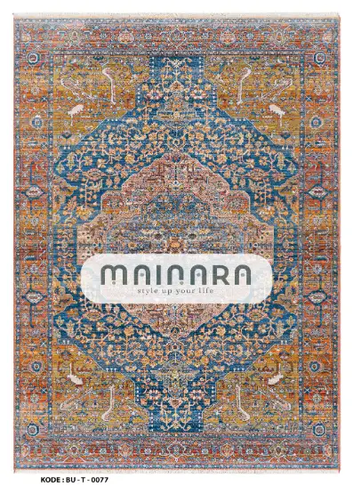 Karpet Tradisional (BU-T-0077) - Blue,Orange