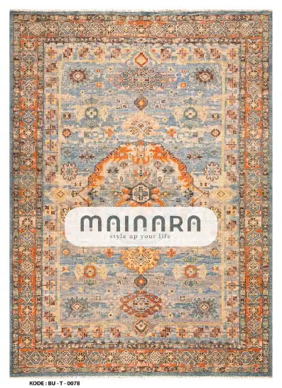Karpet Tradisional (BU-T-0078) - Blue,Orange,Brown