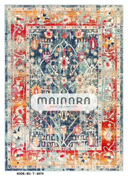 Karpet Tradisional (BU-T-0079) - Blue,Orange