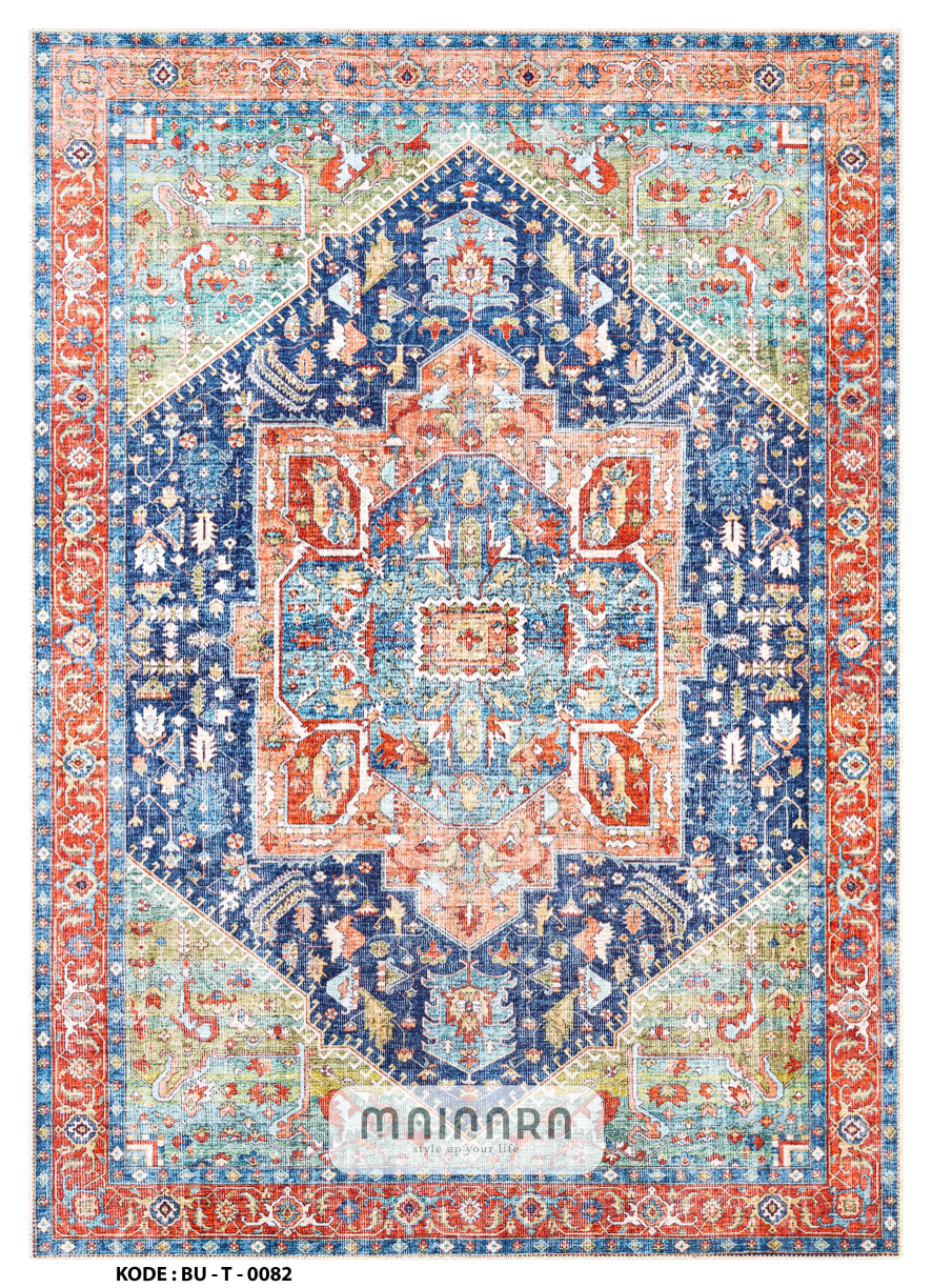 Karpet Tradisional (BU-T-0082) - Blue,Orange