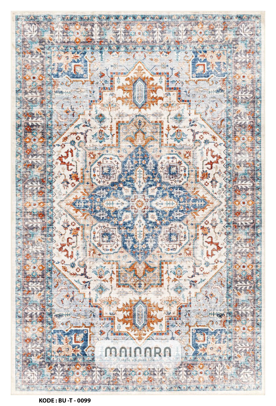 Karpet Tradisional (BU-T-0099) - Blue,Grey,Orange