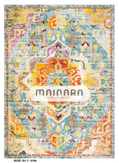 Karpet Tradisional (BU-T-0108) - Blue,Orange,Pink,Yellow