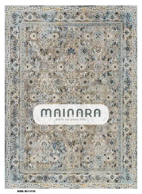 Karpet Tradisional (BU-T-0159) - Blue,Cream,Grey
