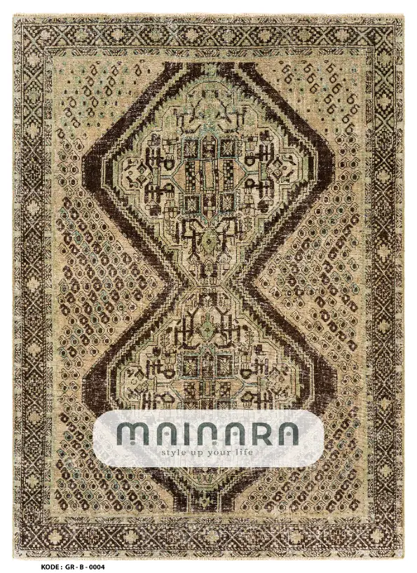 Karpet Bohemian (GR-B-0004) - Green,Brown