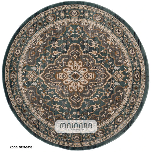 Karpet Tradisional (GR-T-0033) - Green,Grey,Cream