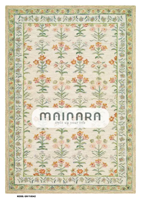 Karpet Tradisional (GR-T-0042) - Green,Orange
