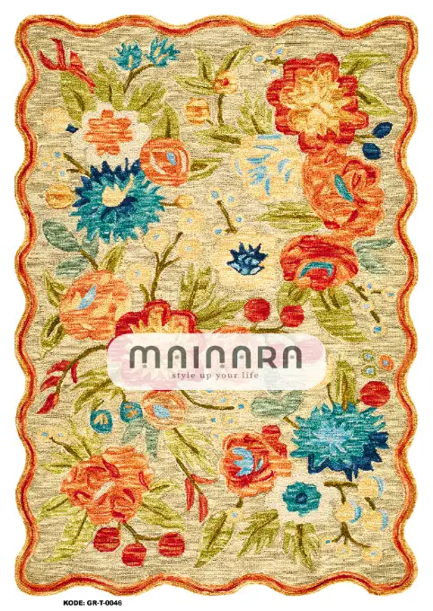 Karpet Tradisional (GR-T-0046) - Green,Orange