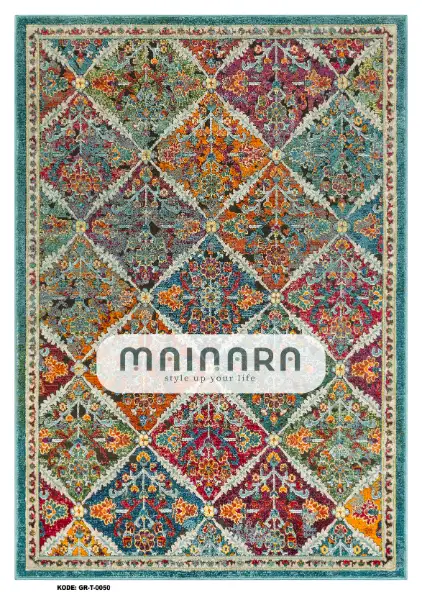 Karpet Tradisional (GR-T-0050) - Green,Purple,Orange