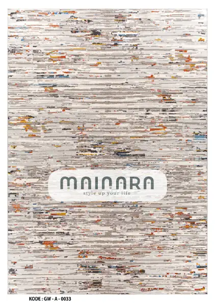 Karpet Abstrak (GW-A-0033) - Grey,Cream,Orange