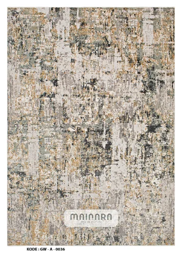 Karpet Abstrak (GW-A-0036) - Grey,Cream,Green,Gold