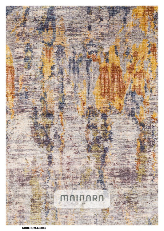Karpet Abstrak (GW-A-0049) - Grey,Orange,Purple