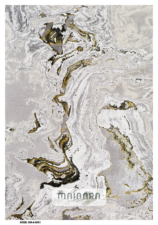 Karpet Abstrak (GW-A-0051) - Grey,Gold