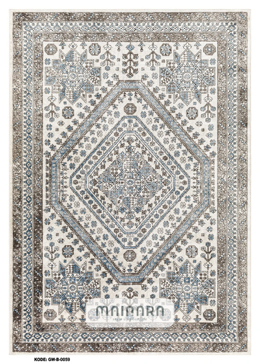 Karpet Abstrak (GW-B-0059) - Grey,Blue