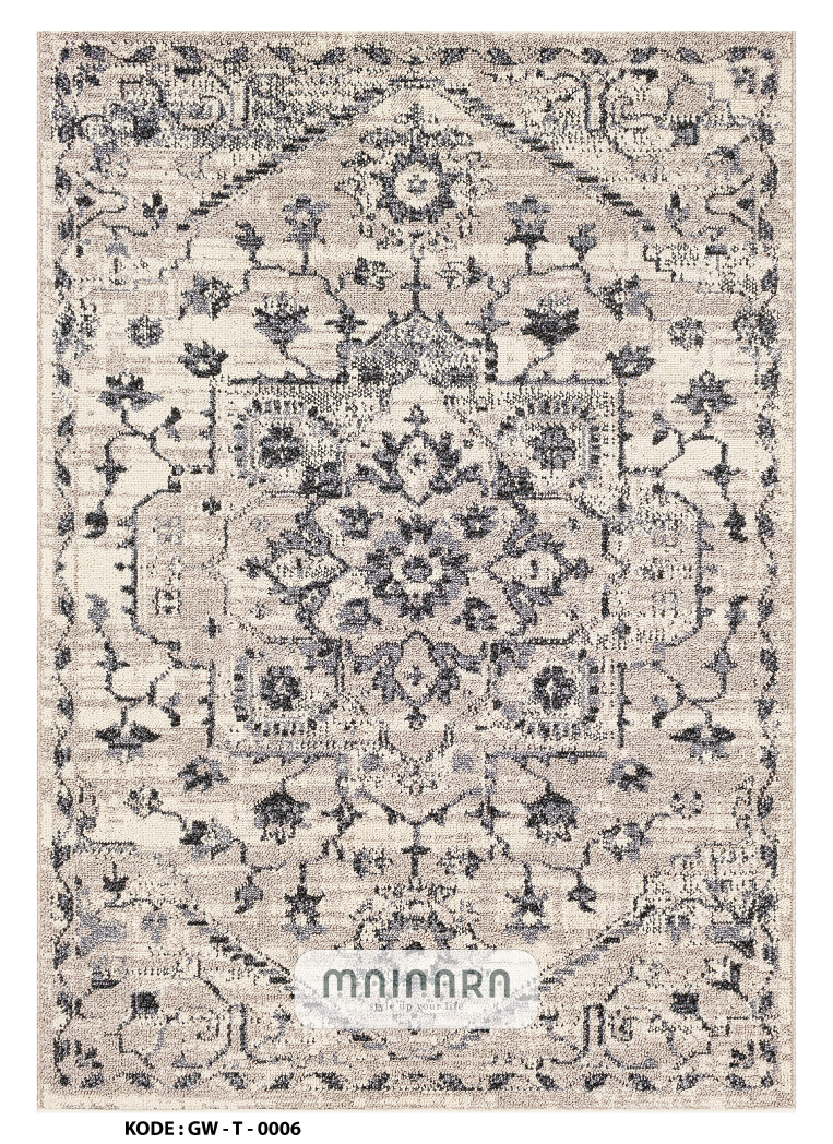 Karpet Tradisional (GW-T-0006) - Grey,Cream