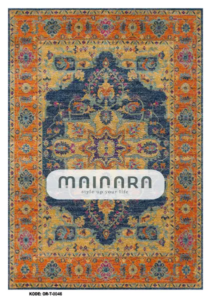 Karpet Tradisional (OR-T-0046) - Orange,Blue