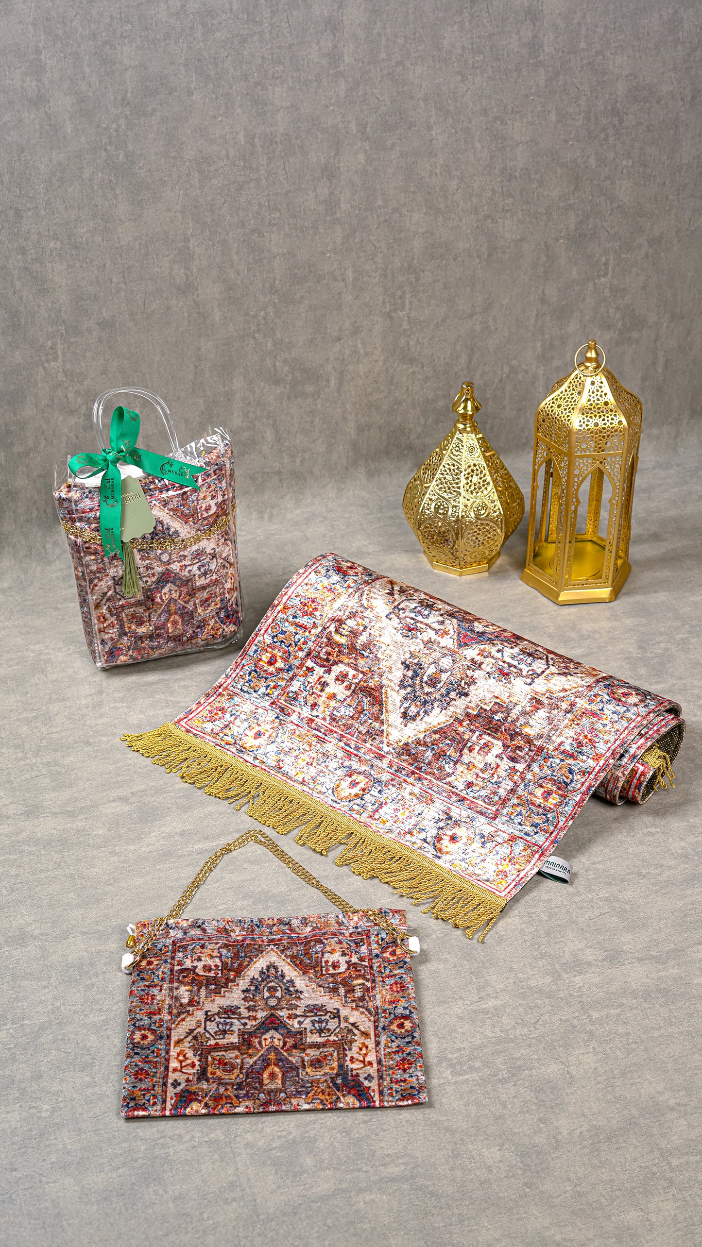 MAINARA Hampers & Souvenir Prayer Rug / Sajadah Turkey Bahan Suede Premium Design Tas Mika - TYPE C (Pre-Order)
