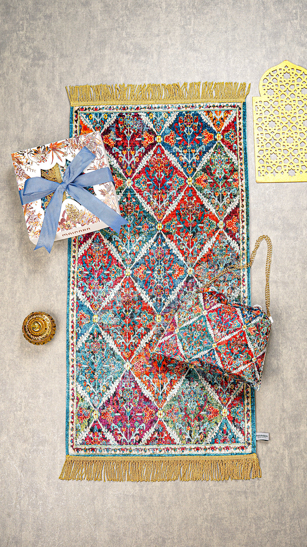 MAINARA Hampers & Souvenir Prayer Rug / Sajadah Turkey Bahan Suede Premium Design Soft Box - TYPE B (Pre-Order)