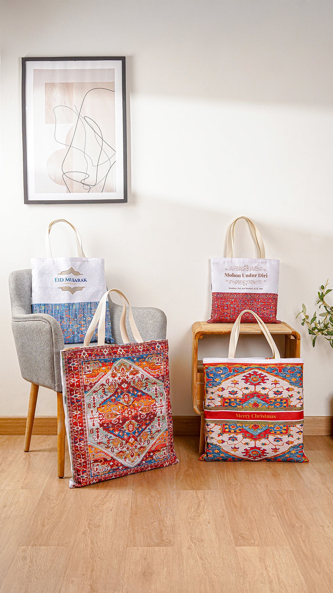 MAINARA Hampers & Souvenir Custom Rug / Karpet Premium Design Tas Water Repellent - Size 140 X 200 (Pre-Order)