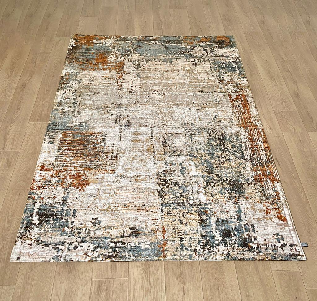 Karpet Abstrak (BR-A-0016) - Brown,Grey,Cream