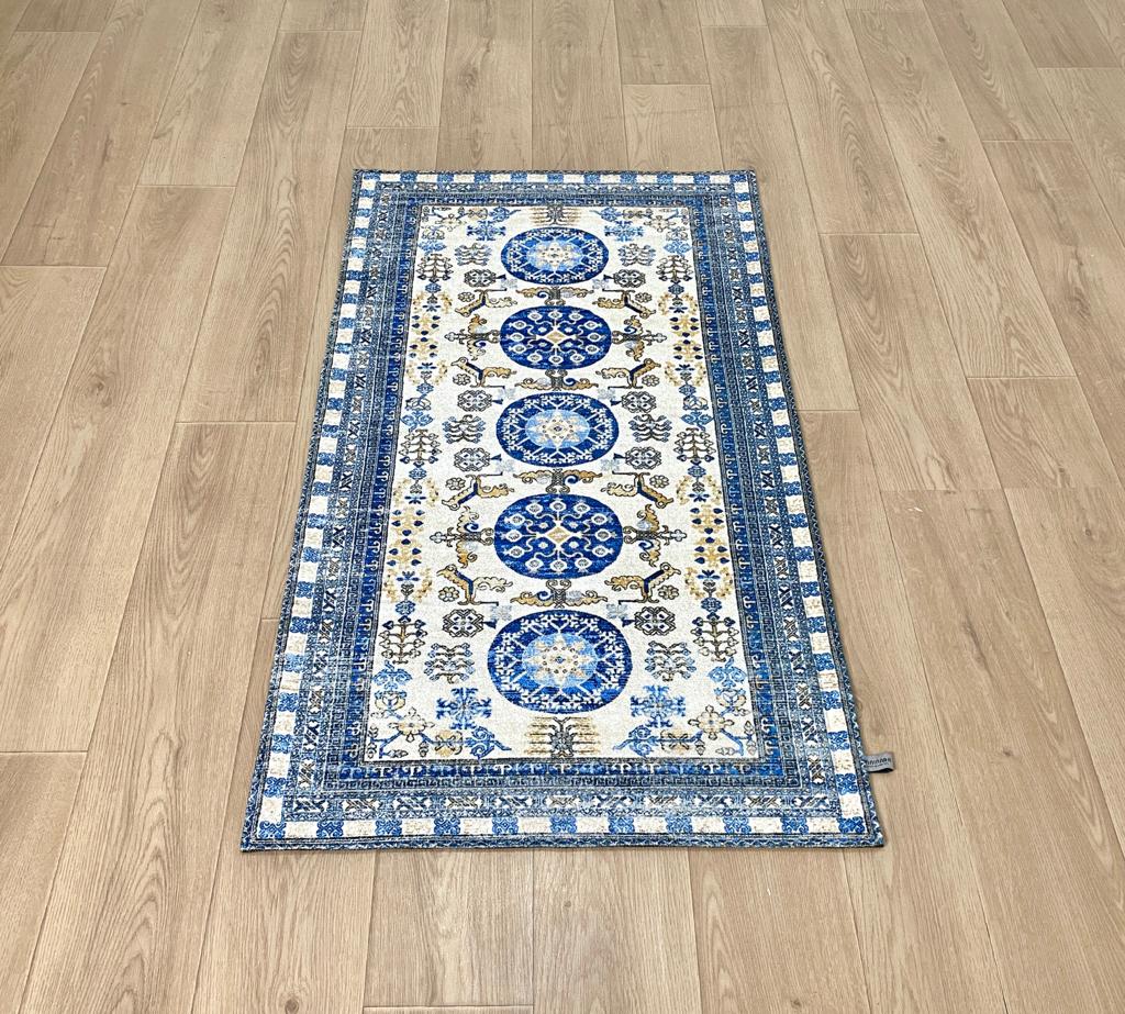 Karpet Bohemian (BU-B-0005) - Blue,Cream,Gold