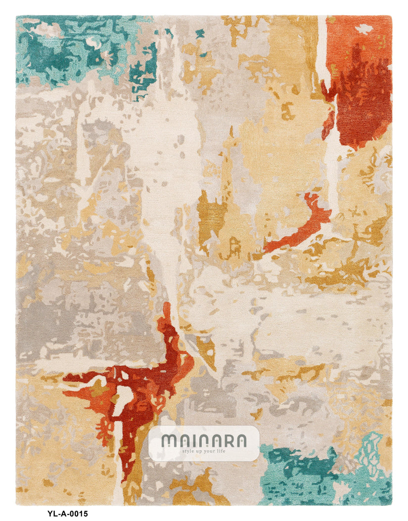 Karpet Abstrak (YL-A-0015) - Yellow,Cream,Orange