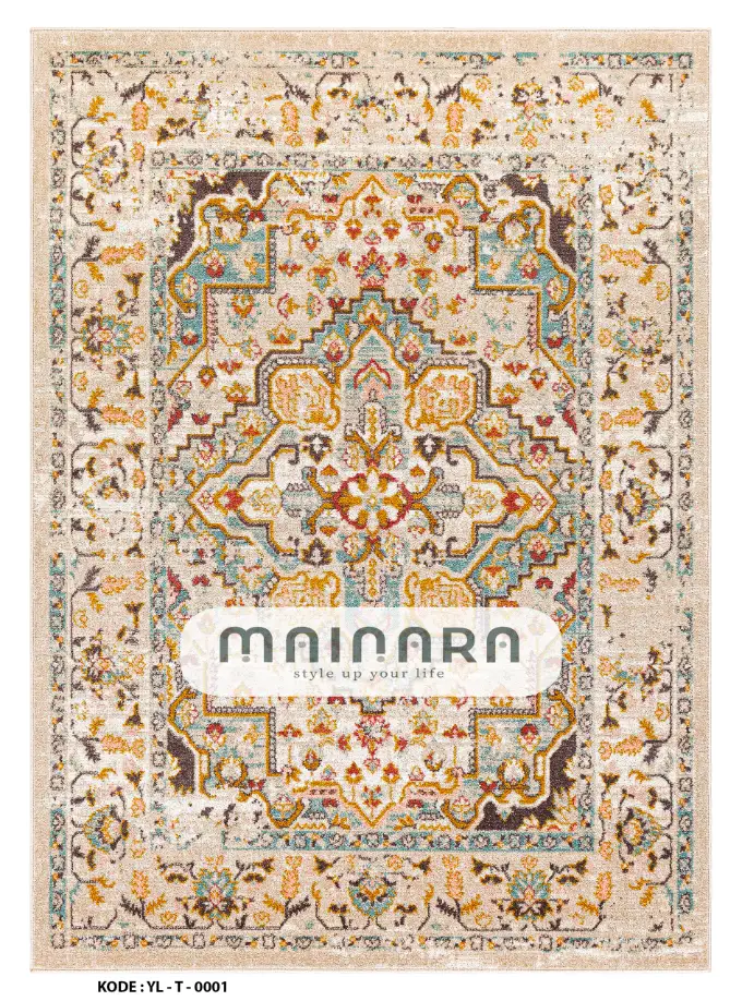Karpet Tradisional (YL-T-0001) - Yellow,Cream