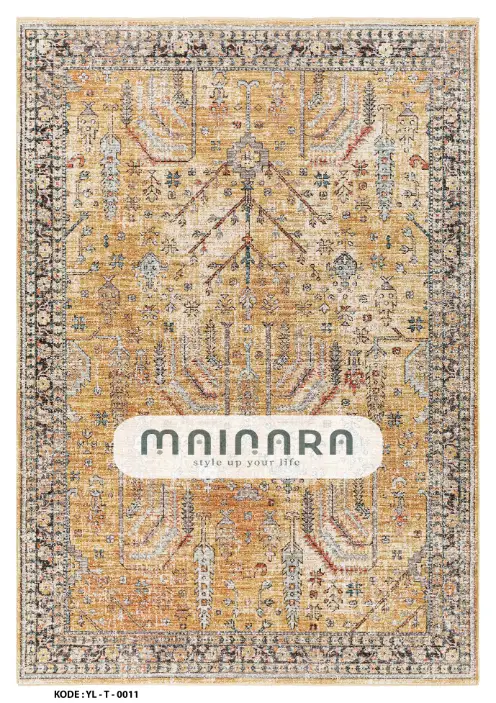 Karpet Tradisional (YL-T-0011) - Yellow,Cream