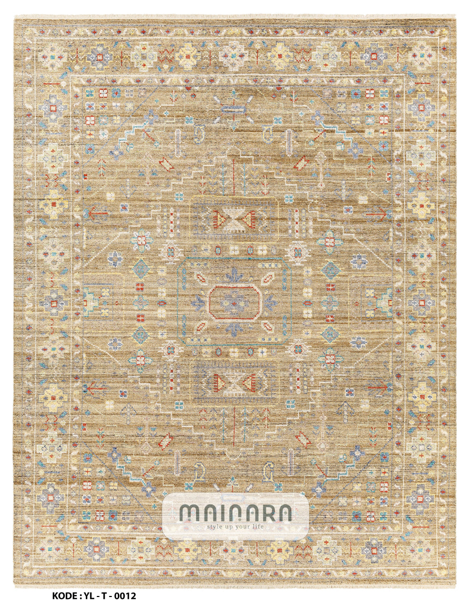Karpet Tradisional (YL-T-0012) - Yellow,Cream