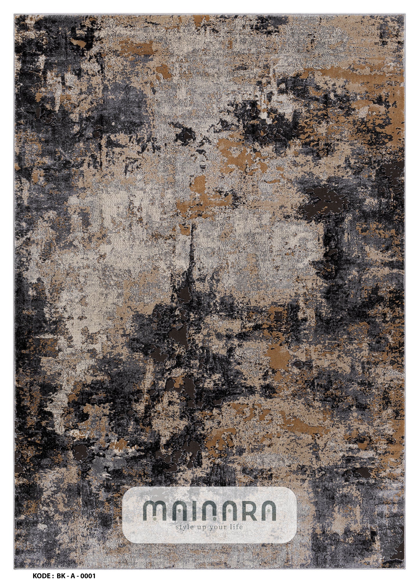 Karpet Abstrak (BK-A-0001) - Black,Brown