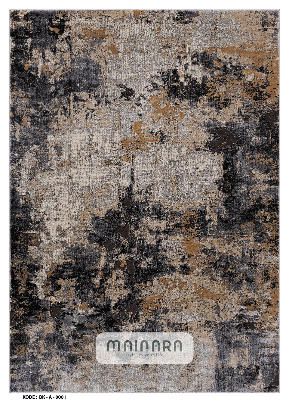 Karpet Abstrak (BK-A-0001) - Black,Brown,Grey