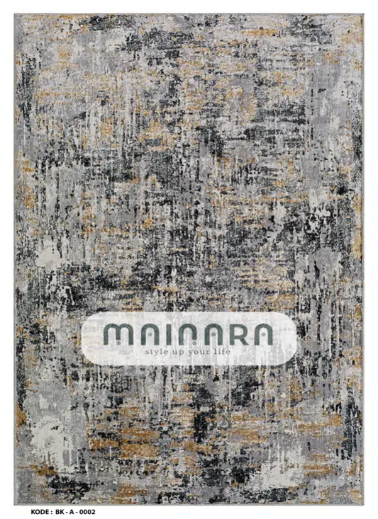 Karpet Abstrak (BK-A-0002) - Black,Grey,Brown,Gold