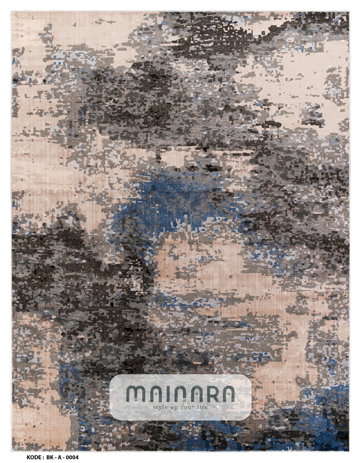 Karpet Abstrak (BK-A-0004) - Black,Blue,Cream