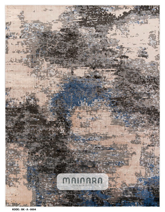 Karpet Abstrak (BK-A-0004) - Black,Blue,Cream,Grey