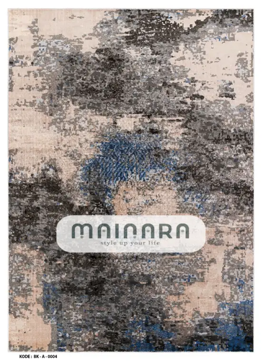 Karpet Abstrak (BK-A-0004) - Black,Blue,Cream,Grey