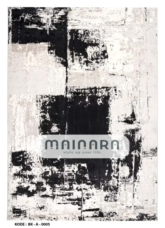 Karpet Abstrak (BK-A-0005) - Black,Grey,Cream