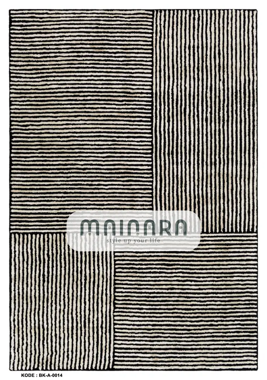 Karpet Abstrak (BK-A-0014) - Black,White