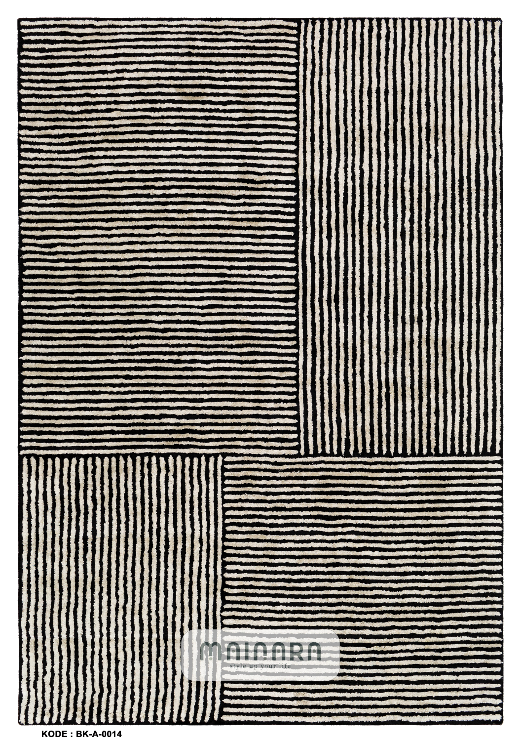 Karpet Abstrak (BK-A-0014) - Black,White