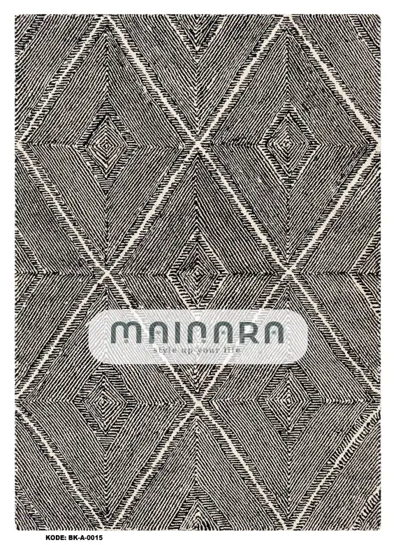 Karpet Abstrak (BK-A-0015) - Black,White