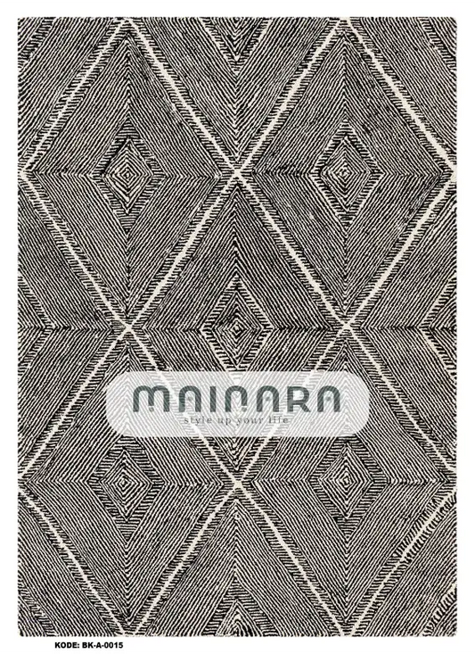 Karpet Abstrak (BK-A-0015) - Black,White