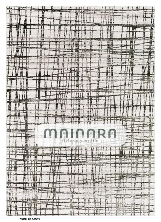 Karpet Abstrak (BK-A-0016) - Black,White