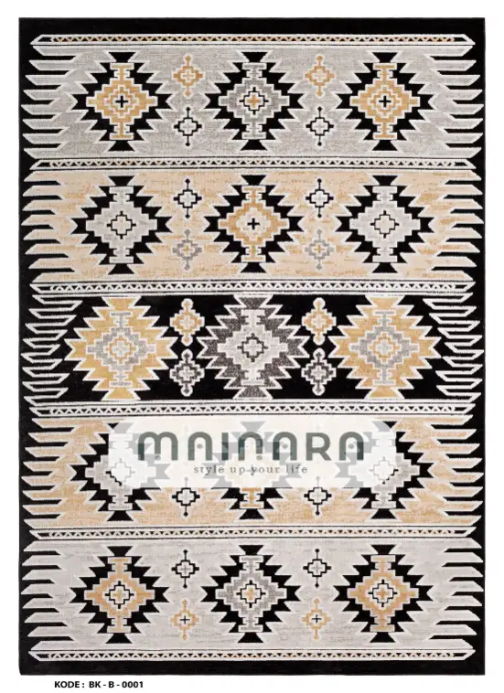 Karpet Bohemian (BK-B-0001) - Black,Brown,Grey