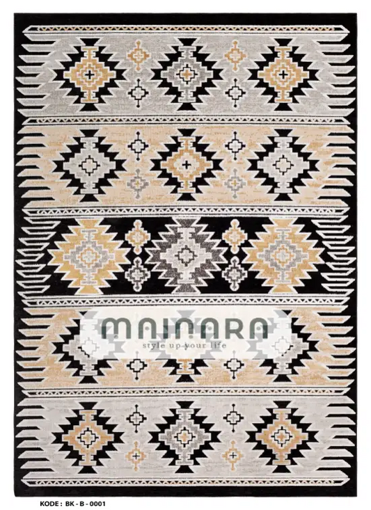 Karpet Bohemian (BK-B-0001) - Black,Brown,Grey
