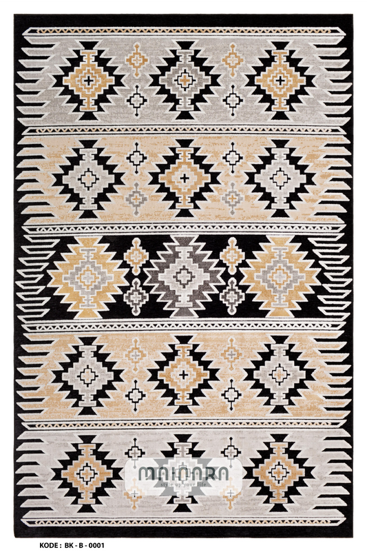 Karpet Bohemian (BK-B-0001) - Black,Brown,Grey