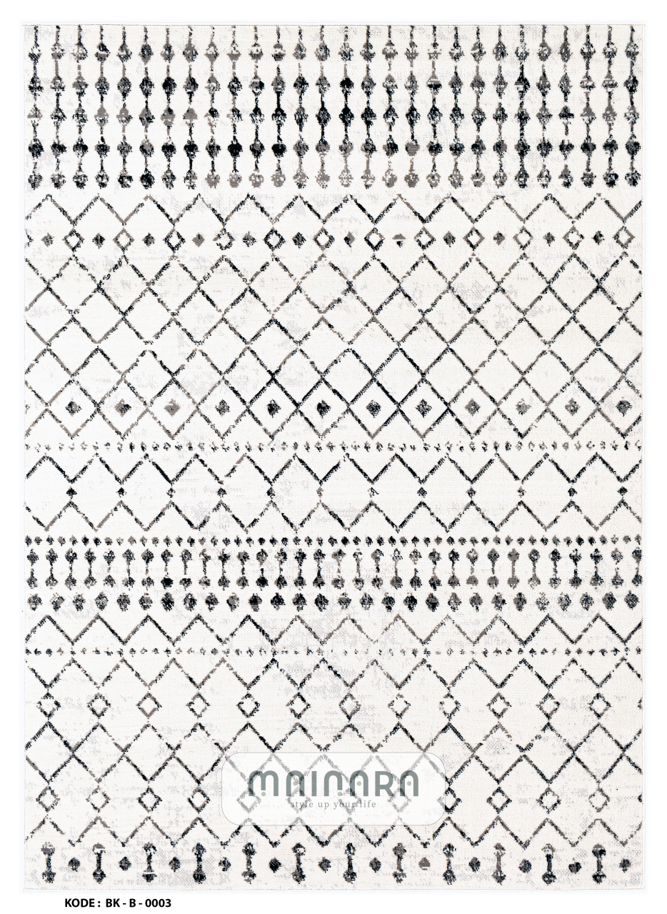 Karpet Bohemian (BK-B-0003) - Black,White