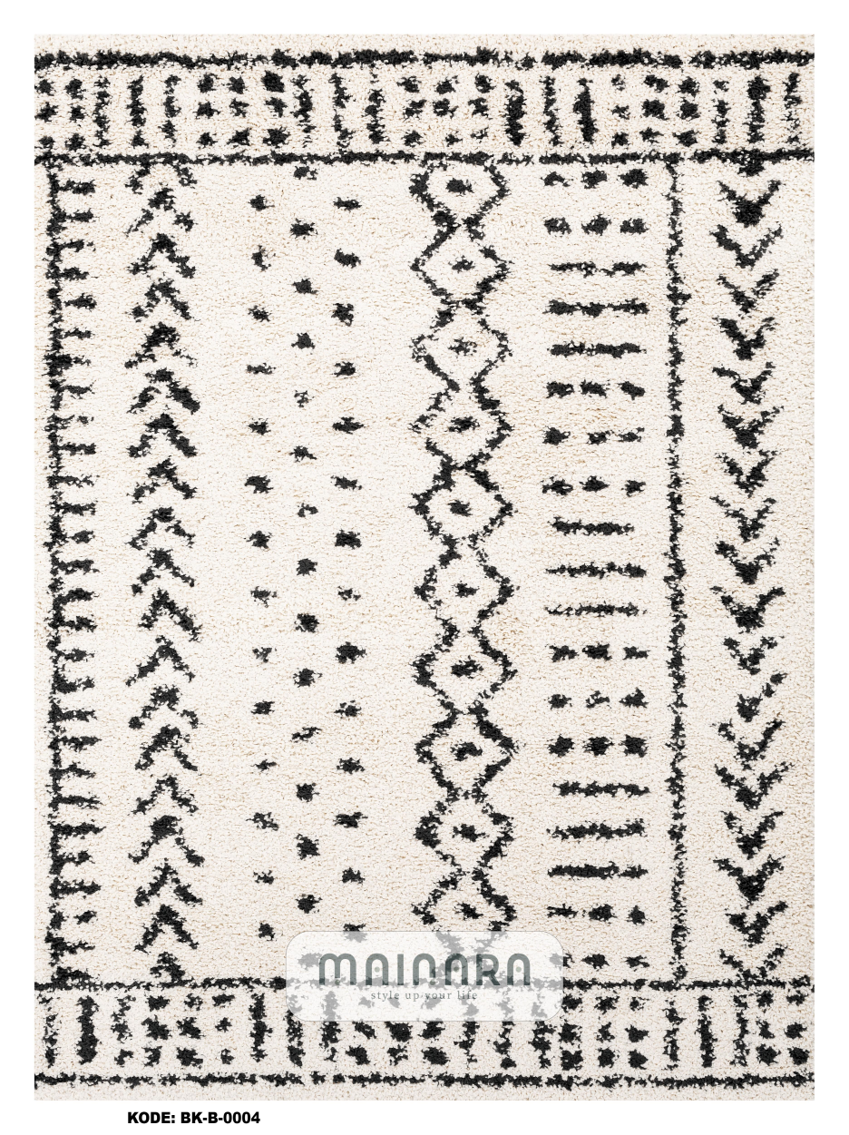 Karpet Bohemian (BK-B-0004) - Black,Cream