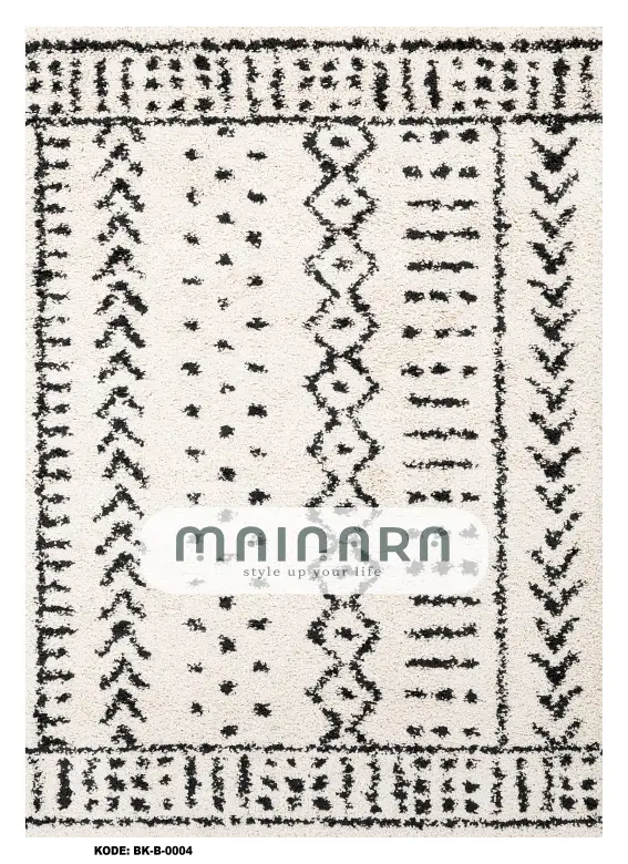 Karpet Bohemian (BK-B-0004) - Black,Cream