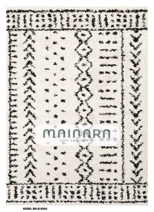 Karpet Bohemian (BK-B-0004) - Black,Cream