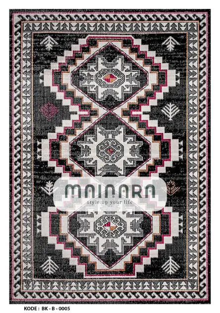 Karpet Bohemian (BK-B-0005) - Black,Purple